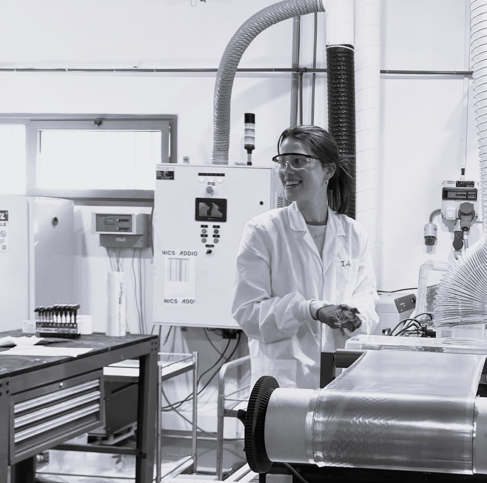 An Addionics engineer at the production line