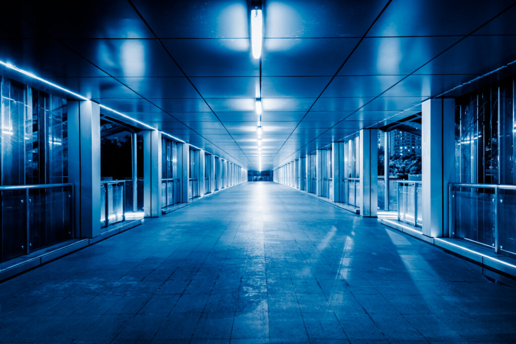 View footbridge night