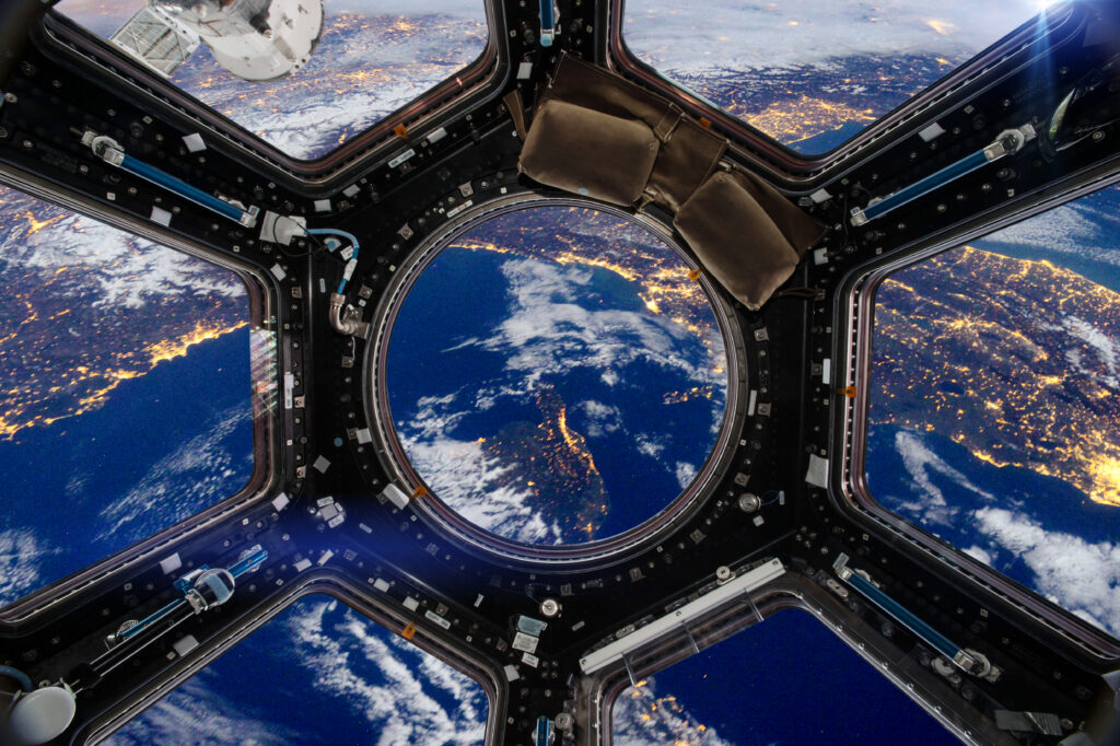 Earth spacecraft elements this image furnished by NASA